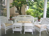 Front Porch Wicker Seat Cushions In Sunbrella