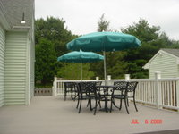 Custom Patio Umbrellas In Sunbrella Aquamarine