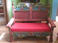 Mexican Bench With New Custom Sunbrella Cushion