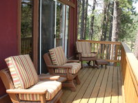 Cabin Porch Chairs With Sunbrella Stripe Cushions