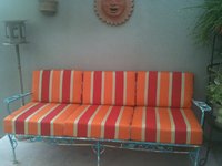 Vintage  Iron Sofa With New Custom Cushions