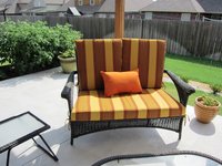 Sunbrella Cushions On Wicker Patio Love Seat