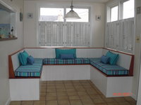 Sunbrella Dolce Oasis Banquette Cushions and Pillows