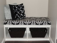 Black and White Mud Room Bench Seat Cushion