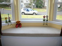 Sunbrella Plush Oatmeal Bay Window Seat Cushion