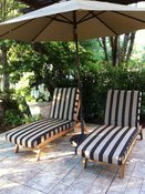 Classy Chaise Lounge Cushions in Sunbrella Stripe