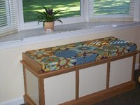 Window Seat Bench Cushion in Robert Allen Kiki Azure