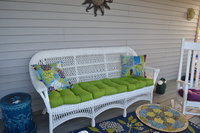 Sunbrella Macaw Seat Cushion For Our Wicker Sofa