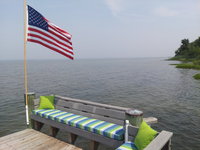 Sunbrella Seville Seaside Cushion on Patriotic Pier