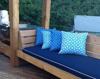 Sunbrella Navy Bench Cushion with Natural Cording