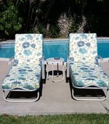 Sunbrella Violetta Baltic Chaise Lounger Cushions