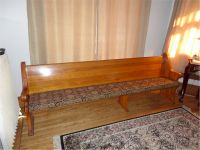 Antique Church Pew & New Sunbrella Bench Cushion