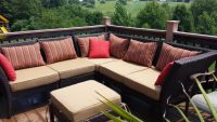 Corner Deck Comfort with Custom Cushion & Pillows!