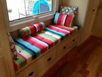 Custom Window Seat Cushion & PIllows