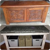 Repurposed TV Stand with Custom Cushion