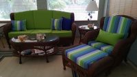 Custom Sunbrella Wicker Patio Set Cushions