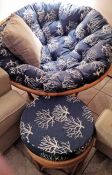 Custom Papasan Cushion And Ottoman Cushion