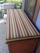 Patio Bench With Custom Sunbrella Stripe Cushion