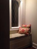 Window Seat Cushion with Throw Pillows