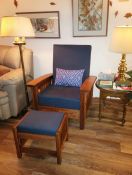 Hybrid Morris Chair and Ottoman & New Cushions