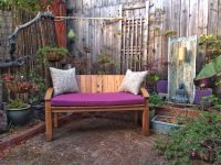 Purple Outdoor Bench Cushion and Pillows