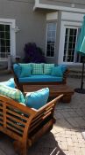 Sunbrella & Robert Allen Turquoise Patio Cushions