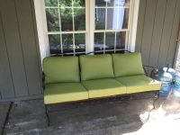 Outdoor Iron Sofa & Sunbrella Cushions