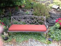 Outdoor Bench Cushion in Sunbrella Dupione Henna