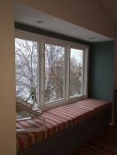Window Seat With Robert Allen Stripe Cushions