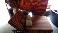 sunbrella double chaise cushions to match curtains