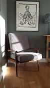Vintage Baumritter Chair With New Custom Cushions