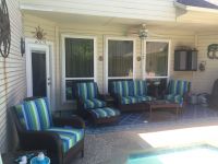 Vibrant Sunbrella Stripe Wicker Patio Cushions