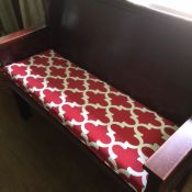 Antique Church Pew With New Premier Prints Cushion