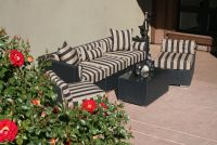 Deep Seat Wicker Patio Sofa & Chair Set Cushions