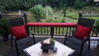 Custom Sunbrella Jockey Red Outdoor Bench Pad