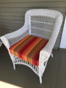 Outdoor Wicker Seat Cushion in Astoria Sunset