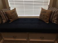 New Button-Tufted Sunbrella Window Seat Cushion