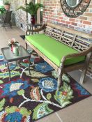 Teak Bench With Sunbrella Macaw Cushion