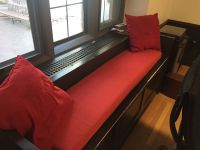 Red Sunbrella Window Seat Cushion