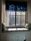 Sunbrella Stripe Window Seat Cushion With Buttons
