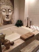 Master Bathroom Custom Ledge Cushion With Buttons