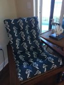 Wicker Chair Cushion With Nautical Motif