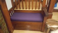 Custom Purple Cushion for Our Built-in Bench