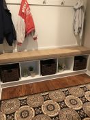 Our Mudroom Bench with New Custom Cushion