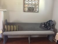 New Custom Cushion for My Old Oak Church Pew