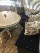 New Kitchen Nook Custom Navy Cushions
