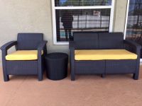 Wicker Seat and Love Seat Cushions in Sunbrella