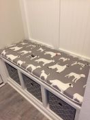 Dog Print Mudroom Bench Cushion With Welting
