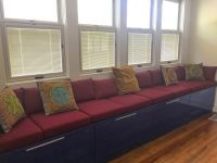 Sunbrella Burgandy Pool Room Bench Cushions