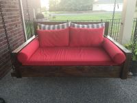 Custom Sunbrella Red Daybed Cushion and Pillows